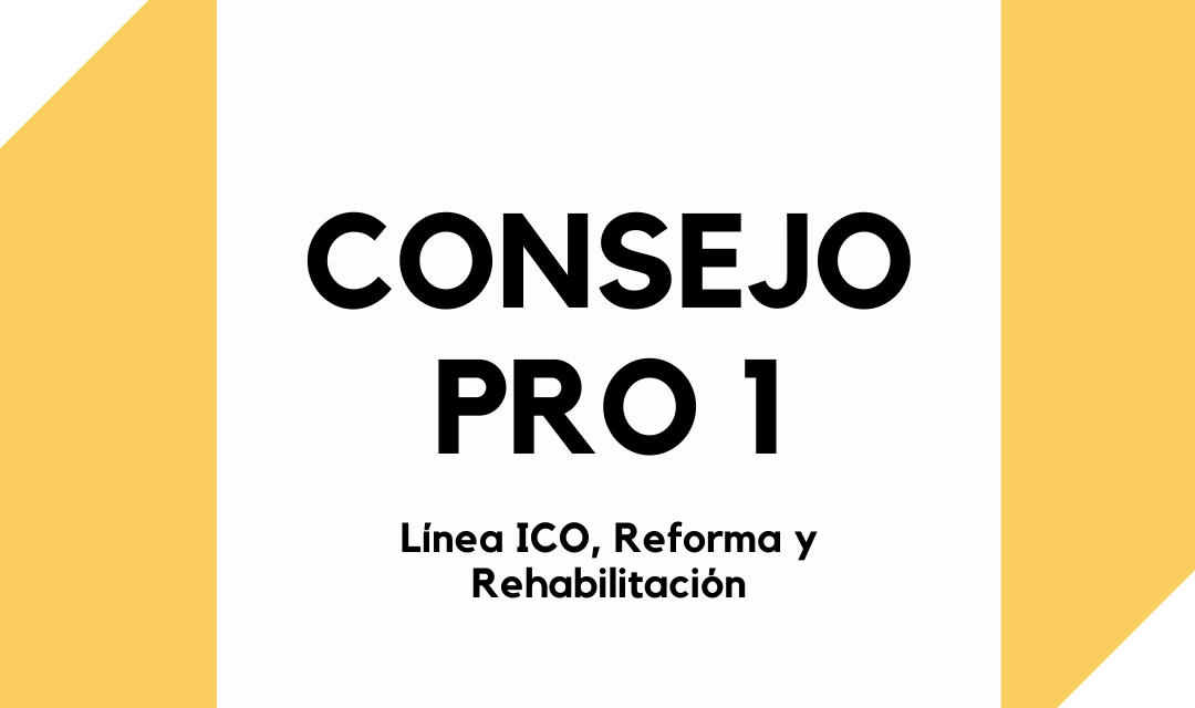 CONSEJO PRO 1 – Línea ICO, Reforma y Rehabilitación.
